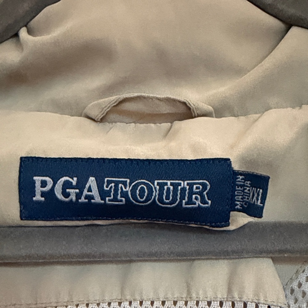 PGA TOUR Beige Men's Windbreaker Jacket - Picture 2 of 6
